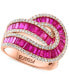 ფოტო #8 პროდუქტის EFFY® Ruby (3-1/4 ct. t.w.) & Diamond (5/8 ct. t.w.) Swirl Statement Ring in 14k Rose Gold