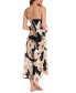 ფოტო #2 პროდუქტის Women's Printed V-Neck Satin Nightgown