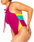 Фото #1 товара Women's Mio Halter Color Block One Piece Swimsuit