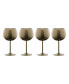 12 Oz Brushed Gold Stainless Steel Red Wine Glasses, Set of 4