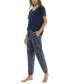 ფოტო #9 პროდუქტის Women's Printed Jogger Pajama Pants