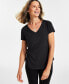 ფოტო #1 პროდუქტის Women's Perfect V-Neck T-Shirt, Created for Macy's