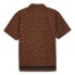 Фото #2 товара Puma Downtown Kitten Short Sleeve Button Up Shirt Mens Black, Brown Casual Tops