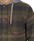 Men's Plaid Quilted Hooded Shirt Jacket Grn Ombre, L - фото #4