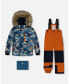 Toddler Boys Two Piece Snowsuit Burnt Orange With Printed Glaciers - Toddler|Child