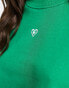 Фото #8 товара Miss Selfridge co-ord sweatshirt in green with heart embroidery