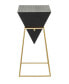 Фото #1 товара Wood Inverted Geometric Accent Table with Metal Frame, 15" x 15" x 24"