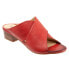 Фото #2 товара Trotters Nora T2226-600 Womens Red Leather Slip On Heeled Sandals Shoes