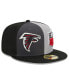 Фото #1 товара Men's Gray, Black Atlanta Falcons 2023 Sideline 59FIFTY Fitted Hat