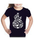 ფოტო #2 პროდუქტის Music Notes Guitar - Girl's Child Word Art T-Shirt