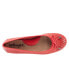 Softwalk Napa Laser S1806-600 Womens Red Leather Slip On Ballet Flats Shoes 5