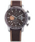 ფოტო #1 პროდუქტის Men's Chronograph Freedom Brown Perforated Silicone Strap Watch 45mm