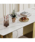 0.47" Thick Sintered Stone Composite Tempered Glass Top Dining Table With Stainless Steel Base