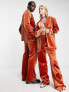 Фото #4 товара Reclaimed Vintage limited edition unisex velvet suit jacket in rust