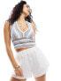 Hollister crochet striped halter neck in blue and white Полоса, 2XL - фото #1