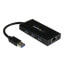 StarTech.com 3-Port Portable USB 3.0 Hub plus Gigabit Ethernet - Aluminum with Built-in Cable - Wired - USB - Ethernet - 5000 Mbit/s - Black