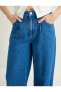 Фото #14 товара Bol Paça Kot Pantolon Yüksek Bel Cepli - Loose Fit Jeans