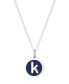 ფოტო #35 პროდუქტის Mini Initial Pendant Necklace in Sterling Silver and Navy Enamel, 16" + 2" Extender