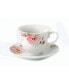 Фото #2 товара Floral 8 Piece 8oz Tea or Coffee Cup and Saucer Set, Service for 4