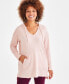 ფოტო #1 პროდუქტის Women's Waffle-Knit Hoodie Tunic, Created for Macy's