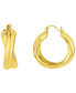 ფოტო #1 პროდუქტის Criss Cross High Polished Hoop Earring in 18K Gold Plated Brass