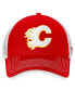 Men's Red, White Calgary Flames Slouch Core Primary Trucker Snapback Hat