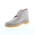Фото #8 товара Clarks Desert Boot 26156289 Mens Gray Leather Lace Up Chukkas Boots