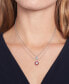 Фото #2 товара Stainless Steel Red Enamel & Stone Two-Row Pendant Necklace, 18" + 2" extender