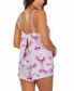 ფოტო #2 პროდუქტის Women's 2Pc. Soft Floral Tank and Short Pajama Set
