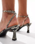 Фото #2 товара Public Desire Kendra Wide Fit kitten heel sandals in snake