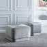 Pouffe Synthetic Fabric Grey Wood 60 x 60 x 40 cm