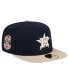 Фото #1 товара Men's Navy Houston Astros Canvas A-Frame 59FIFTY Fitted Hat