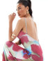 Фото #4 товара ASOS DESIGN slinky cami dress with low back in blurred floral print