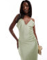 Фото #4 товара Aria Cove satin slip maxi dress in sage