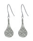 Pave Crystal Wire Teardrop Earrings in Sterling Silver