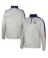 Фото #4 товара Men's Gray and Navy Ole Miss Rebels Bushwood Fleece Quarter-Zip Jacket