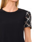 ფოტო #6 პროდუქტის Women's Mixed-Media Tweed-Sleeve Knit Top