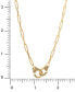 ფოტო #3 პროდუქტის Handcuff Paperclip Link Pendant Necklace in 18k Gold-Plated Sterling Silver, 16" + 2" extender, Created for Macy's