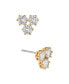 Фото #1 товара Triple Stone Cubic Zirconia Stud Earrings, Created for Macy's