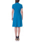 ფოტო #6 პროდუქტის Short Sleeve Knee Length V Neck Rouched Wrap Dress