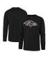 Фото #1 товара Men's Black Distressed Baltimore Ravens Premier Franklin Long Sleeve T-shirt