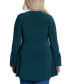 Plus Size Long Bell Sleeve High Low Tunic Top