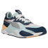 Фото #2 товара Puma RsX Flagship Striped Lace Up Mens Blue, White Sneakers Casual Shoes 381982