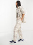 Monki co-ord oversized blazer in beige check