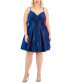 Trendy Plus Size Glitter Fit & Flare Dress Sapphire/Fucshia, 24W - фото #1