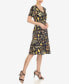 ფოტო #1 პროდუქტის Women's Floral Short Sleeve Knee Length Dress