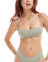 Фото #1 товара Weekday Byron shiny bandeau bikini top in light green