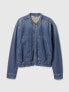 Фото #5 товара UltraSoft Denim Cropped Bomber Jacket