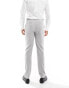 Фото #4 товара ASOS DESIGN wedding slim suit trouser in light grey birdseye texture