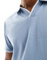 Brave Soul tipped trophy neck polo in steel blue & white